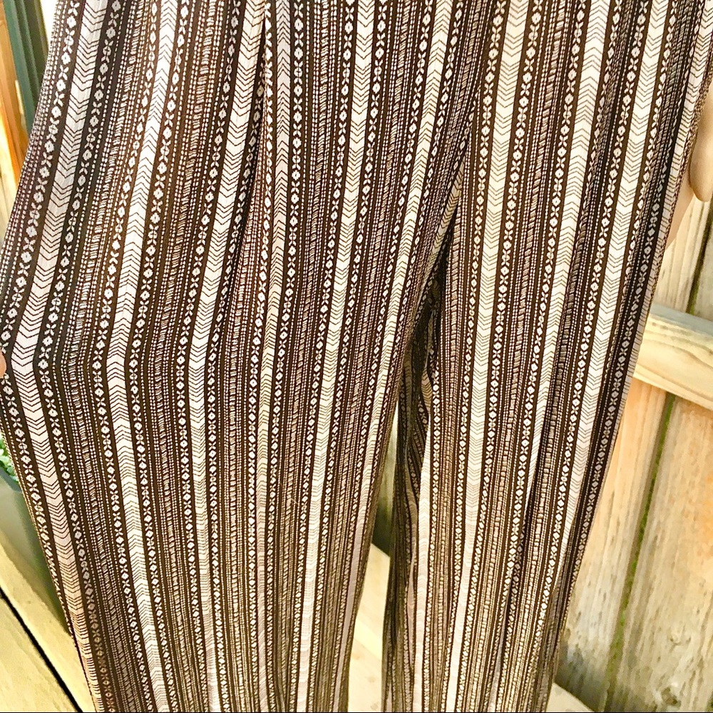 BEAUTIFUL DRAPED BROWN and CREAM PANTS - Picture 6 of 14